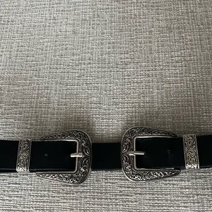 Black Double Buckle Belt